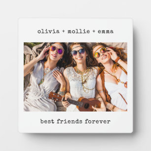 Plaque Photo Machine à écrire minimaliste   Meilleurs amis pour