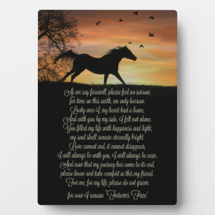 Plaque Photo Magnifique mémorial de cheval spirituel avec poème