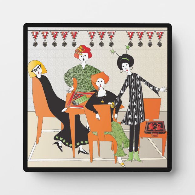 Plaque Photo Mah Jongg Banner Nouvel An (Devant)