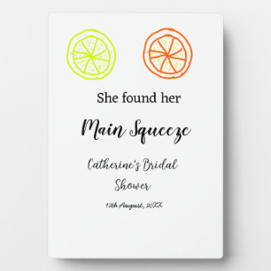 Plaque Photo Main Squeeze citron citron mariage nom d