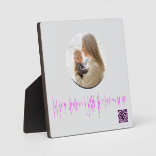 Plaque Photo Maintien de l'onde vocale personnalisée pour maman