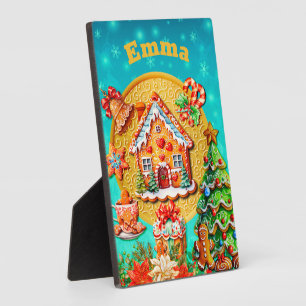 Plaque Photo Maison de bonbons en pain d'épices de Noël et Nouv