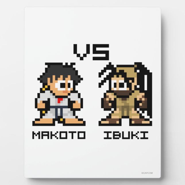 Plaque Photo Makoto VS Ibuki 8 bits (Devant)
