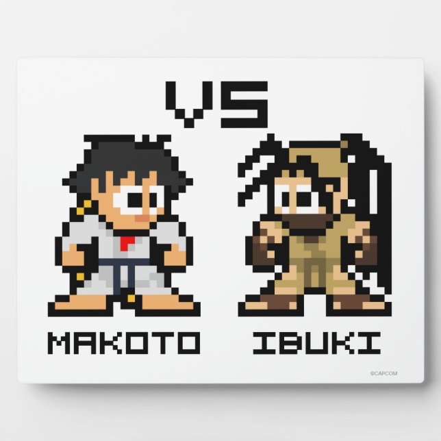 Plaque Photo Makoto VS Ibuki 8 bits (Devant)