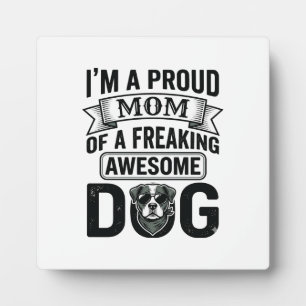 Plaque Photo Maman de chien fière dessin vectoriel de gravure v