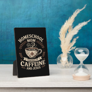 Plaque Photo Maman école à la maison alimentée par la caféine e