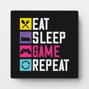 Plaque Photo Manger, Sommeil, Jeu, Répéter, Jeu Drôle, Jeu De J