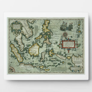 Plaque Photo Map of the East Indies, pub. 1635 in Amsterdam (ha