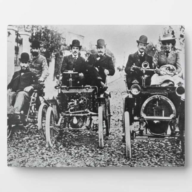Plaque Photo Marcel (d.1903) et Louis (1877-1944) Renault driv (Devant)