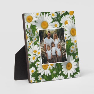 Plaque Photo Marguerite florale blanche rétro personnaliser la