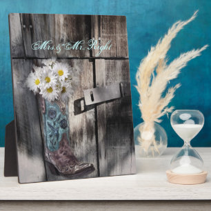 Plaque Photo marguerite rustique pays occidental cowboy mariage