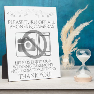 Plaque Photo Mariage Argent Pas de téléphone ni de caméra