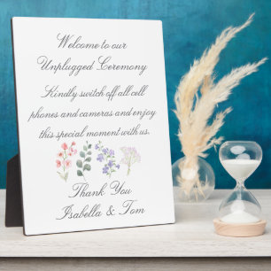 Plaque Photo Mariage botanique fleuri romantique sans appareil