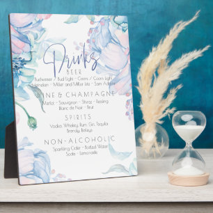 Plaque Photo Mariage   Ciel Bleu et Bubblegum Pink Peonies