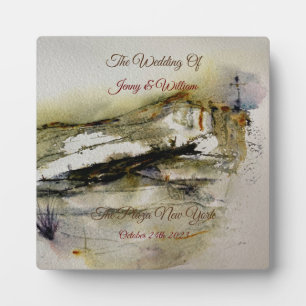 Plaque Photo Mariage d'aquarelle d'automne Abstrait moderne