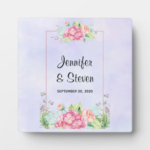 Plaque Photo Mariage de cadre Floral rose moderne