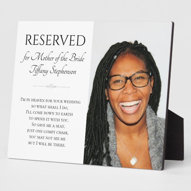 Plaque Photo Mariage de la Mère de la Mariée au Ciel (Côté)