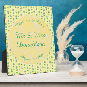 Plaque Photo Mariage d'été tropical Ananas et Palm Feuille