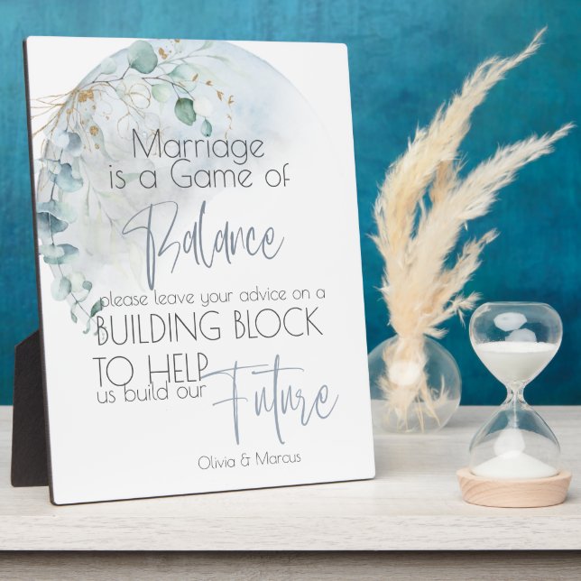 Plaque Photo Mariage | Dusty Blue Over the Moon in Love (Côté)