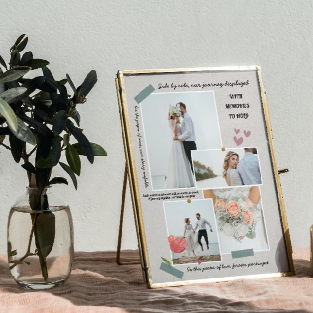 Plaque Photo mariage élégant moderne collage photo des jeunes m (Créateur téléchargé)