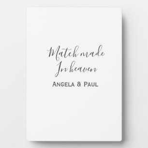 Plaque Photo Mariage fait au ciel nom couple mariage simple