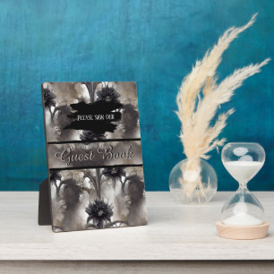 Plaque Photo Mariage floral noir gothique Haut
