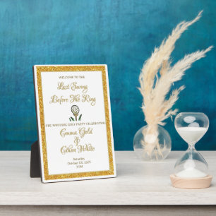 Plaque Photo Mariage Golf Party Weekend White Gold Parties scin
