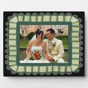 Plaque Photo Mariage personnalisé Photo vert dentelle ribbon ca