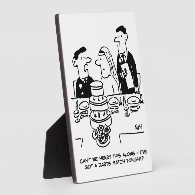 Plaque Photo Mariage Réception Le marié a une allumette de fléc (Côté)