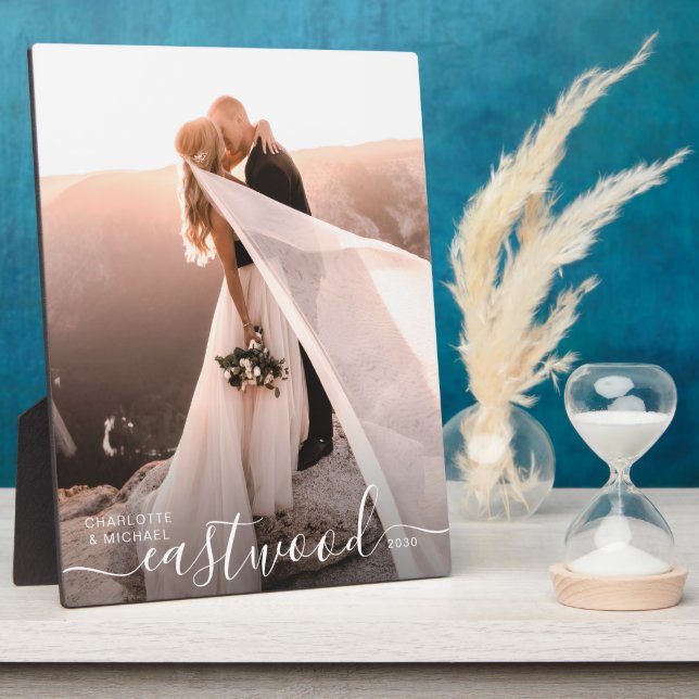 Plaque Photo Mariage romantique garde photo (Côté)