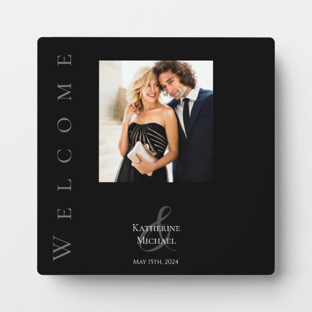 Plaque Photo Mariage-tableau photo noir et blanc moderne- (Devant)