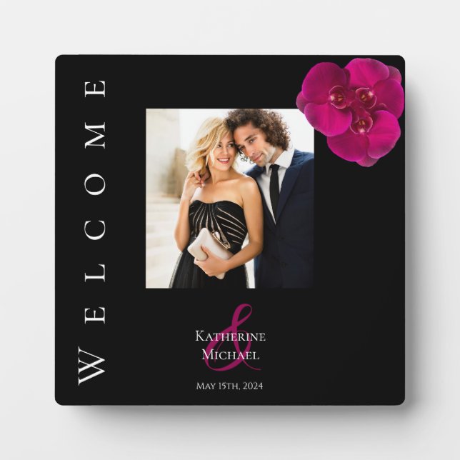 Plaque Photo Mariage-tableau photo noir et blanc moderne- (Devant)