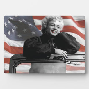 Plaque Photo Marilyn Patriotique