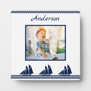 Plaque Photo Marine Voilier vagues Blue Nautical Photo Frame