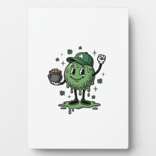 Plaque Photo Mascotte de Slime de la Saint-Patrick T-Shirt Vint