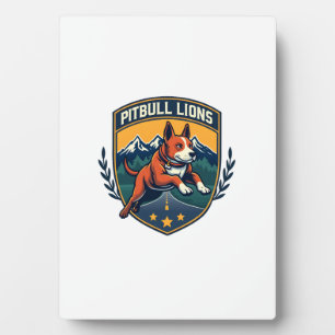 Plaque Photo Mascotte vintage de sport Lions Pitbull Vecteur D