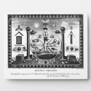Plaque Photo Masonic Emblems Chart from 1874