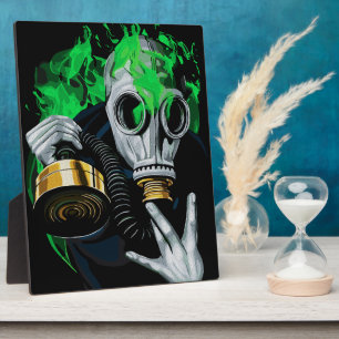 Plaque Photo Masque à gaz toxique : Flammes de néon