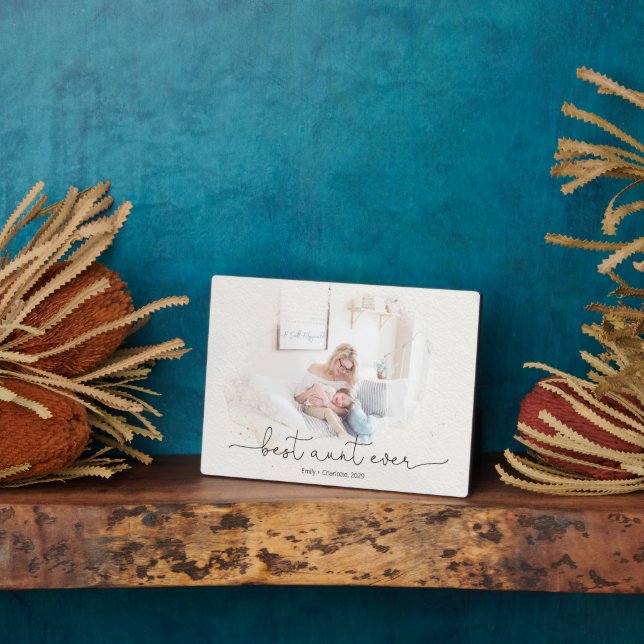 Plaque Photo Masque Photo Moderne Meilleure Tante Chaque Script (Côté)