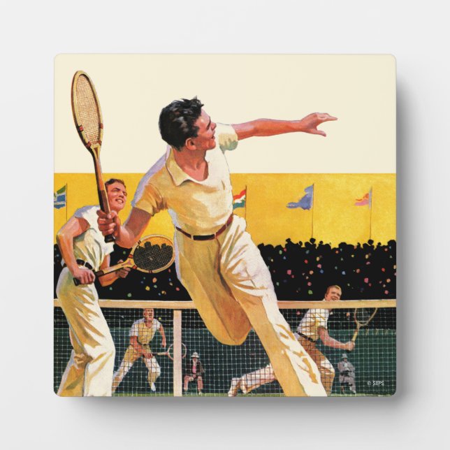 Plaque Photo Match de tennis double (Devant)