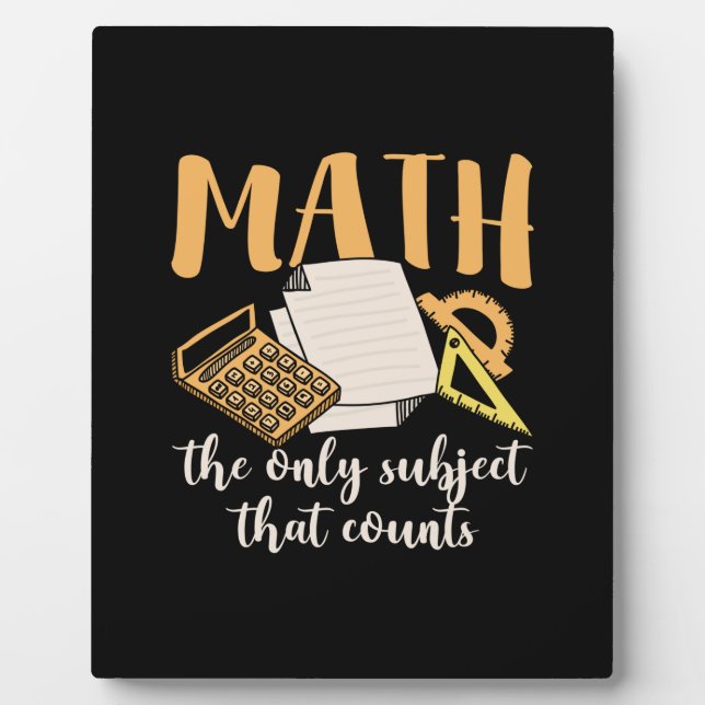 Plaque Photo Math Enseignant Math Le Seul Sujet (Devant)