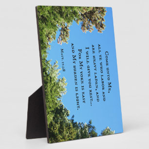 Plaque Photo Matthew 11:28 Come unto me all ye who labo....