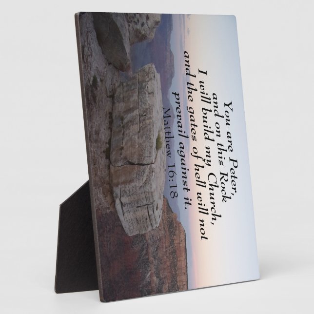 Plaque Photo Matthieu 16:18 Tu es Pierre, et sur ce rocher (Côté)