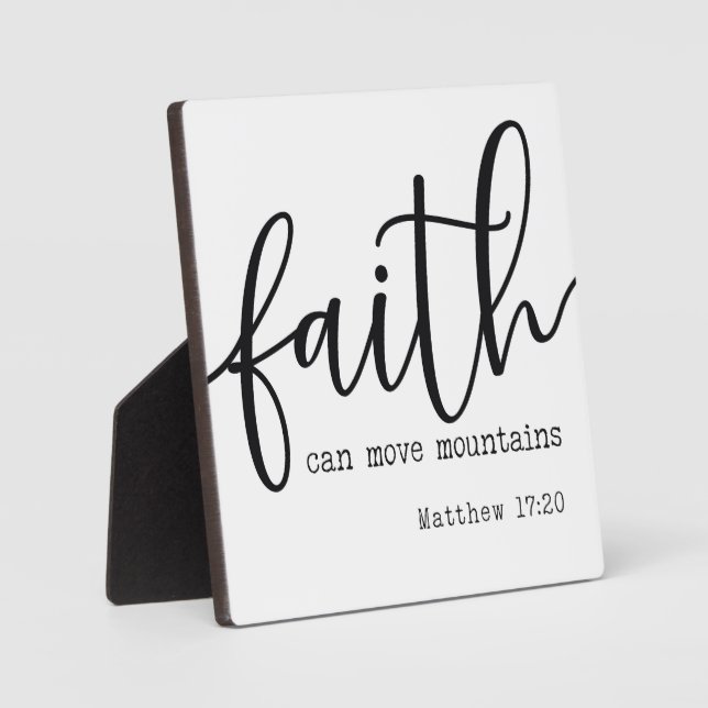 Plaque Photo Matthieu 17:20 Faith Bible Verse Ferme Panneau (Recto)