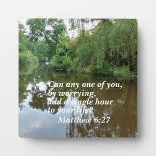 Plaque Photo Matthieu 6:27 L'un de vous peut-il, en s'inquiétan