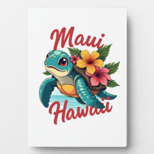 Plaque Photo Maui Hawaii T Shirt Fille Femmes Enfants Tortue de