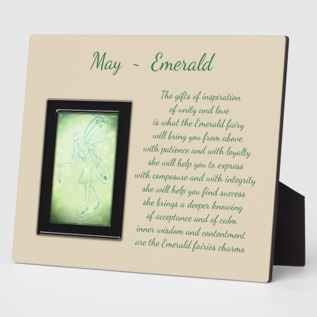 Plaque Photo May Birthstone Emerald (Côté)