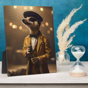 Plaque Photo "Meerkat Moonlight: la sérénade d'un crooner"