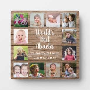Plaque Photo Meilleur au monde Abuela Grandkids 12 Photo Collag