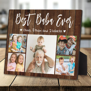Plaque Photo Meilleur Baba Ever 5 Petits-enfants Collage de Pho